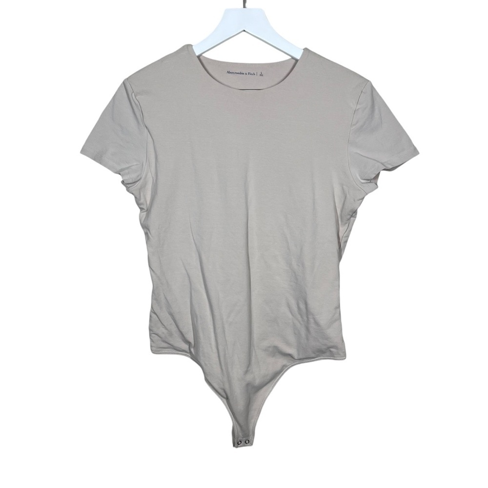 Abercrombie & Fitch Tan Short Sleeve Double Lined Bodysuit